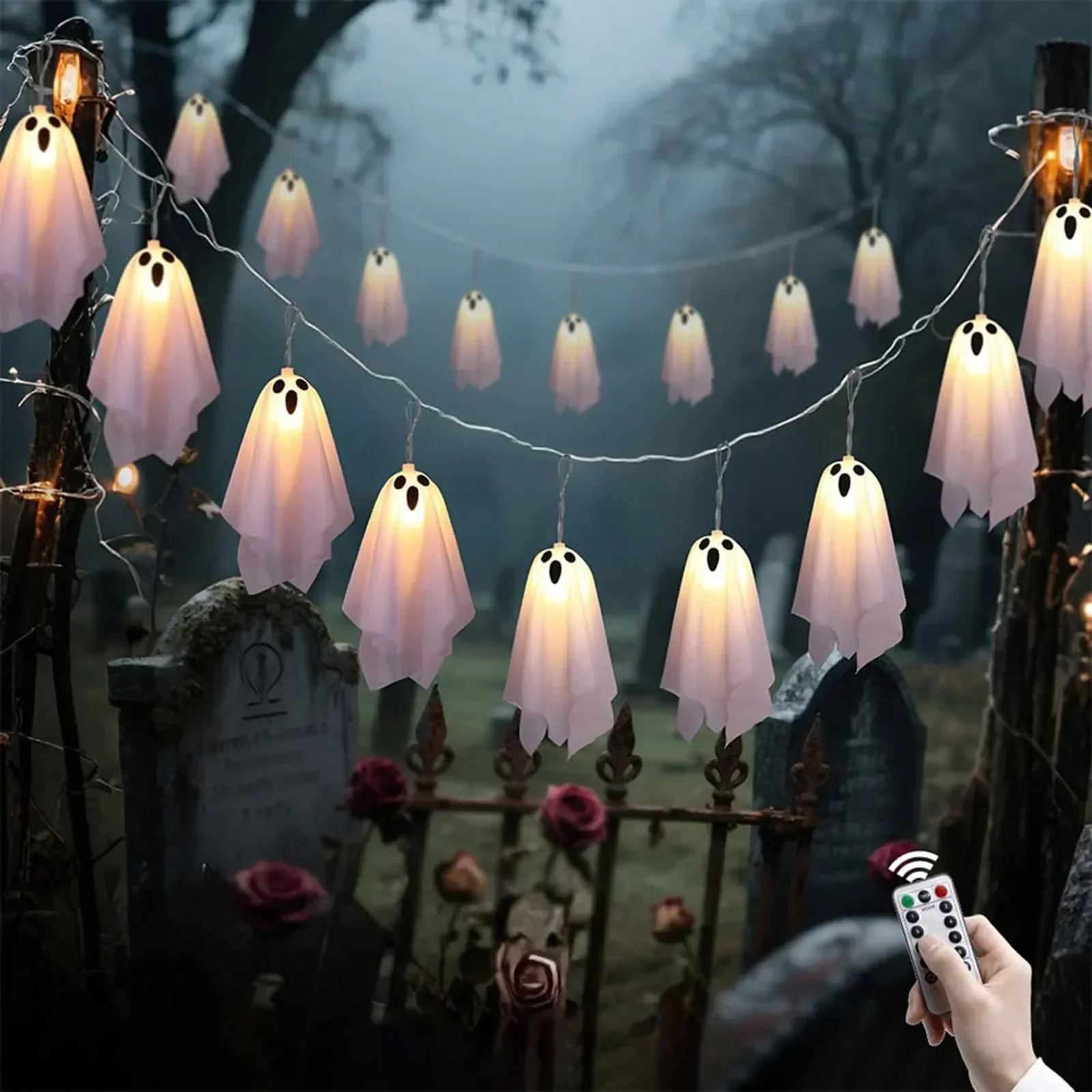Ghost LED String Lights – 8 Mode Waterproof Hanging Garland - Image 13