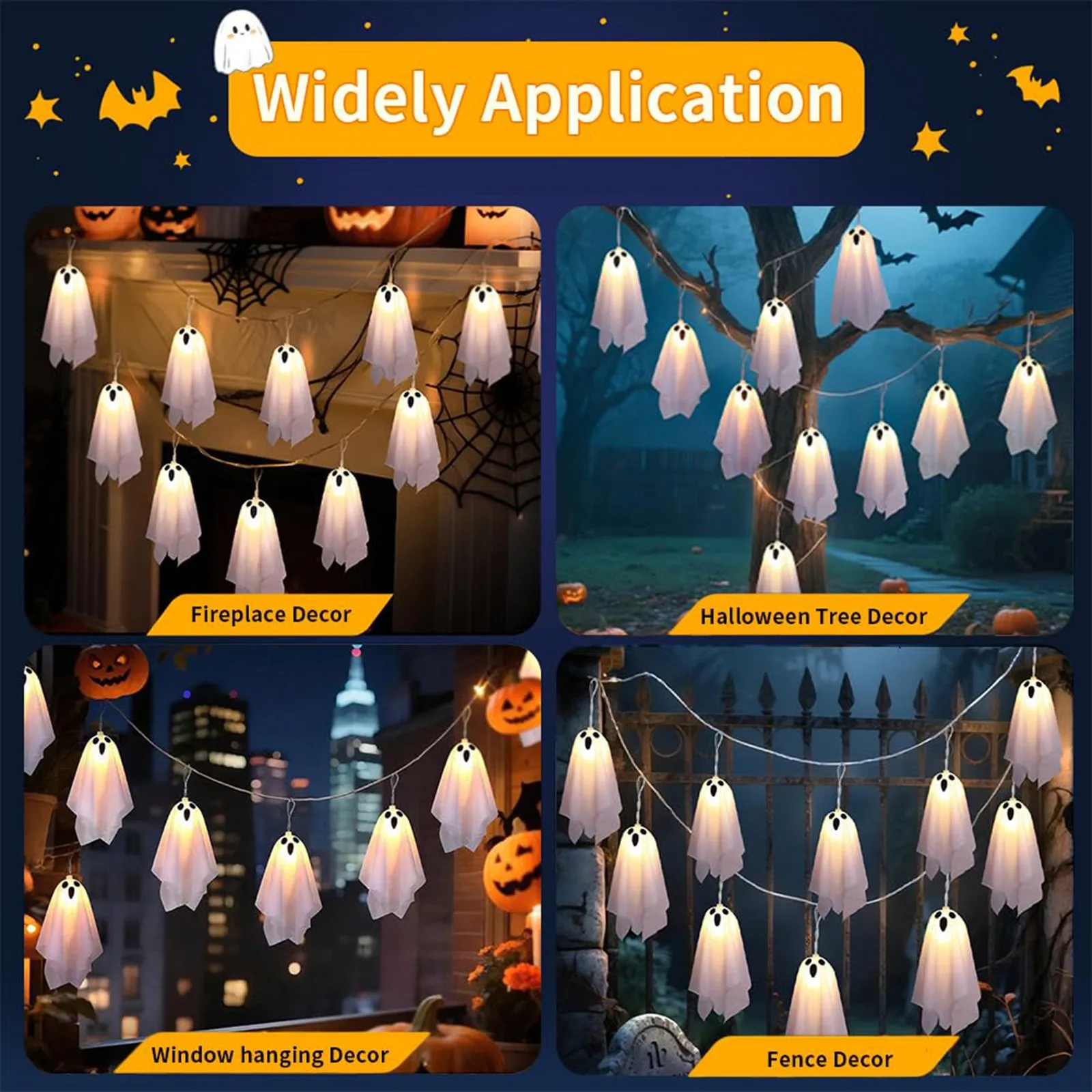 Ghost LED String Lights – 8 Mode Waterproof Hanging Garland - Image 14