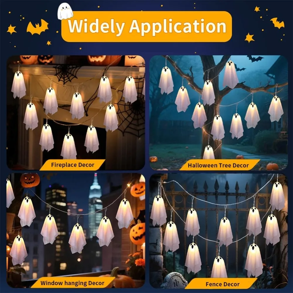 Ghost LED String Lights – 8 Mode Waterproof Hanging Garland - Image 6