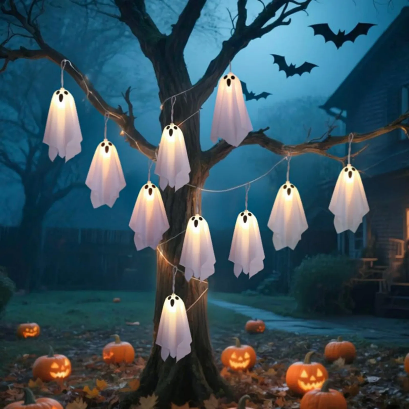 Ghost LED String Lights – 8 Mode Waterproof Hanging Garland - Image 7